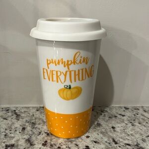 New ceramic pumpkin everything coffee cup